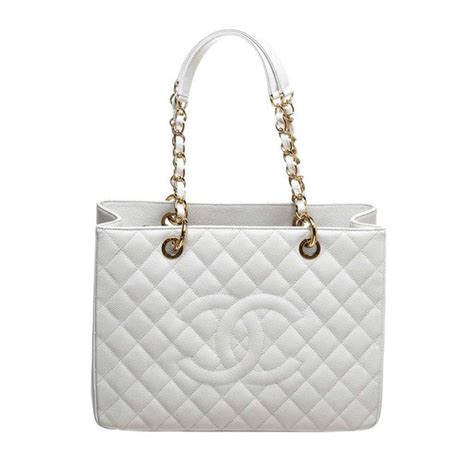 chanel shopping bag white|white chanel grand shopper tote.